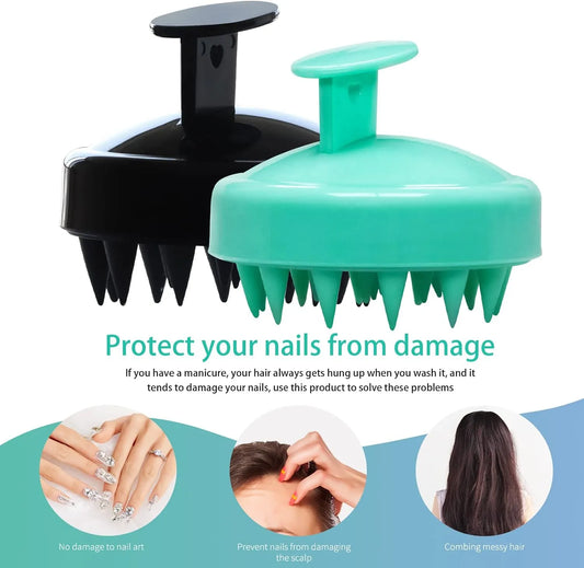 Shampoo Massager Brush Scalp Hair Scrubber with Soft Silicone Bristles For All Type Of Hairs Straight Curly Wet Dry For Men Women Children
