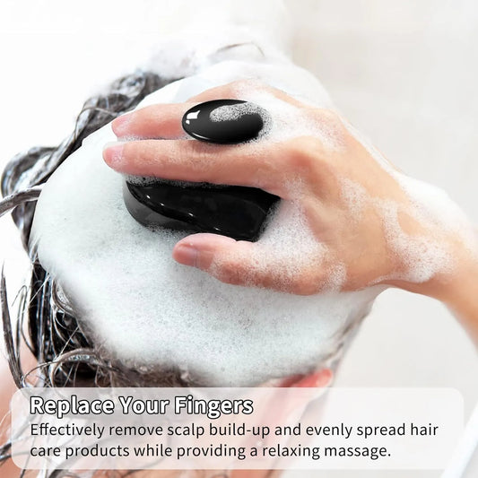 Shampoo Massager Brush Scalp Hair Scrubber with Soft Silicone Bristles For All Type Of Hairs Straight Curly Wet Dry For Men Women Children